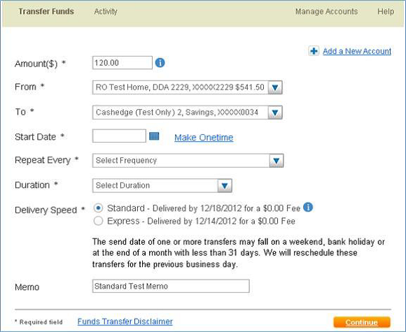 transfer funds frequency example